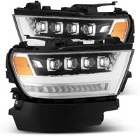 AlphaRex 19-20 Ram 1500HD NOVA LED Proj Headlights Plank Style Chrome w/Activ Light/Seq Signal/DRL - Burkken Auto Parts