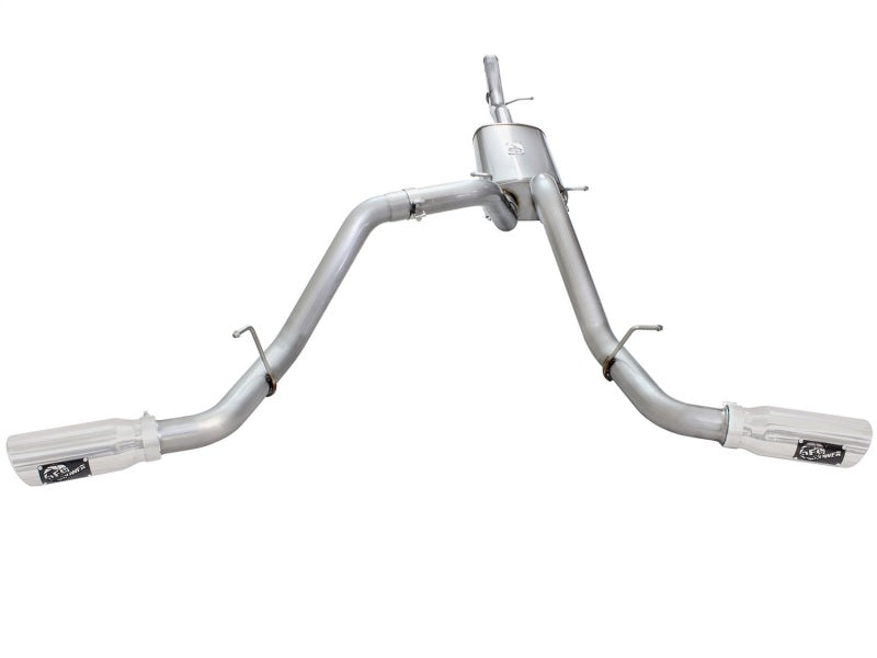aFe Mach Force-XP Exhaust 3in Cat-Back SS 14-15 GM 1500 Trucks 4.3L/5.3L Dual Split w/ Polished Tip - Burkken Auto Parts