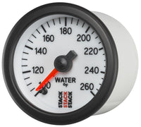 Autometer Stack 52mm 100-260 Deg F 1/8in NPTF Male Pro Stepper Motor Water Temp Gauge - White - Burkken Auto Parts