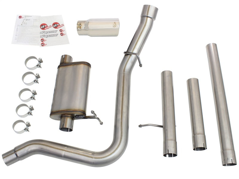 aFe MACHForce XP Exhaust 3in-3.5in SS Single Side Ext CB w/ Polish Tip 99-04 Ford F-250 V8 5.4L/6.8L - Burkken Auto Parts