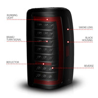 ANZO 00-06 Chevrolet Tahoe / GMC Yukon Full LED Taillights w/ Lightbar Black Housing/Smoke Lens - Burkken Auto Parts