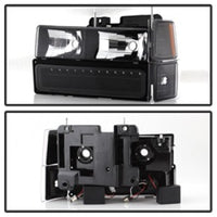 xTune 92-94 Blazer Full Size Corner/LED Bumper Headlights Black HD-JH-CCK88-LED-AM-BK-SET - Burkken Auto Parts