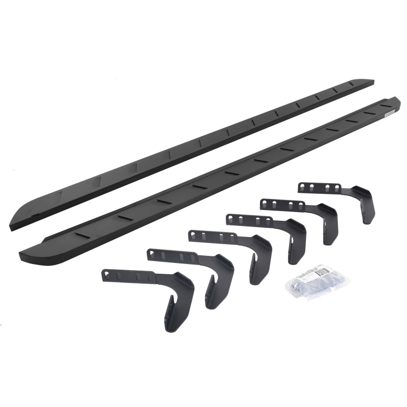 Go Rhino 99-16 Ford F-250 / F-350 Crew Cab 4DR RB10 Slim Running Boards Kit (w/Brackets) - Tex. Blk