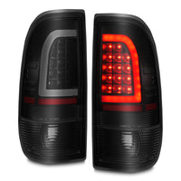 ANZO 1997-2003 Ford F-150 LED Tail Lights w/ Light Bar Black Housing Smoke Lens - Burkken Auto Parts