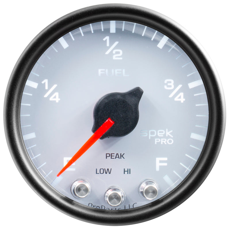 Autometer Spek-Pro Gauge Fuel Level 2 1/16in 0-270 Programmable Wht/Blk - Burkken Auto Parts