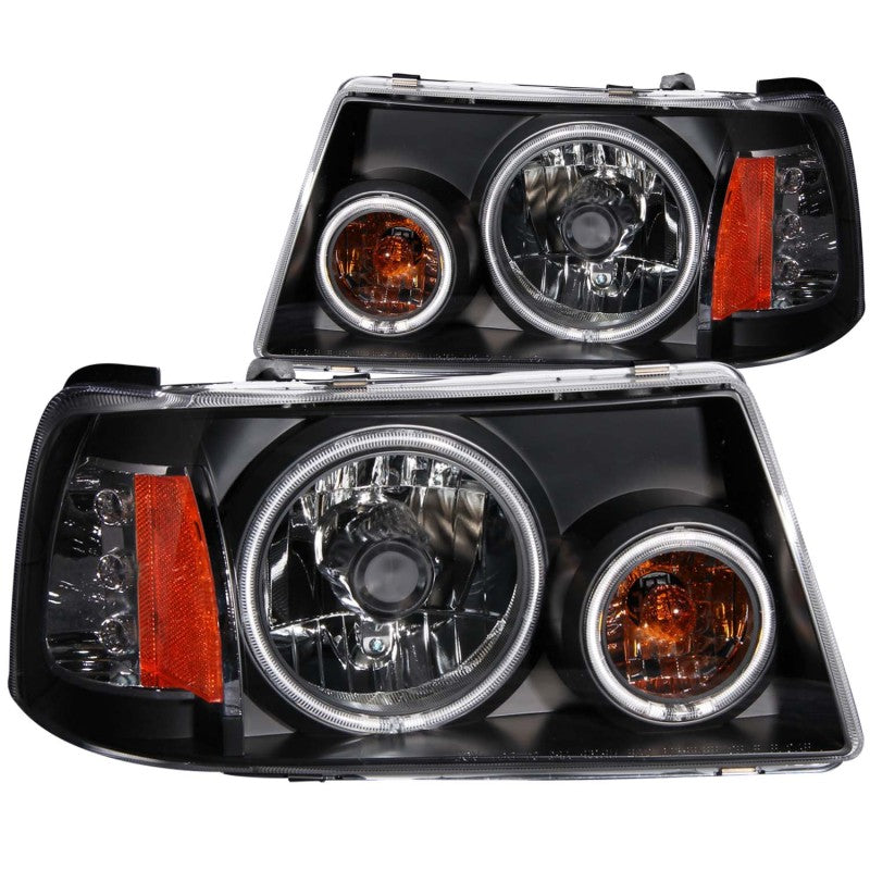 ANZO 2001-2011 Ford Ranger Projector Headlights w/ Halo Black (CCFL) 1 pc - Burkken Auto Parts