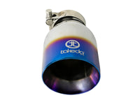aFe Takeda 304 Stainless Steel Clamp-On Exhaust Tip 2.5in Inlet / 4in Outlet - Blue Flame - Burkken Auto Parts