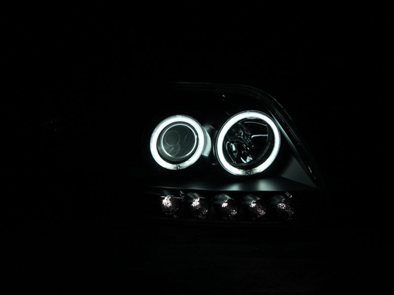 ANZO 1997-2003 Ford F-150 Projector Headlights w/ Halo Black (CCFL) - Burkken Auto Parts