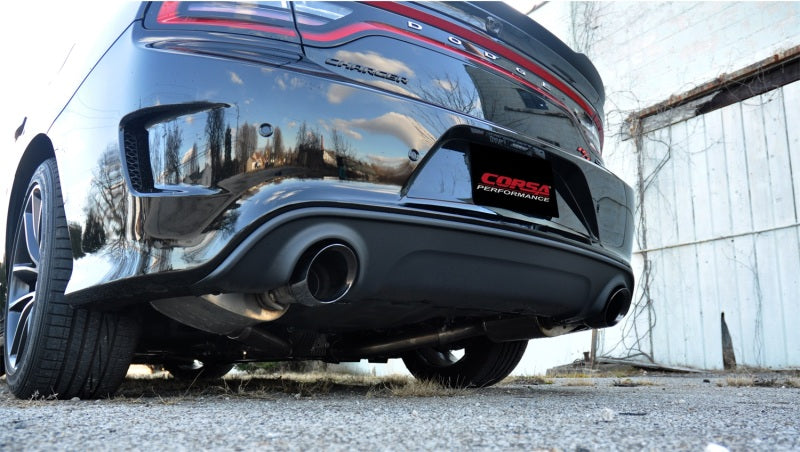 Corsa 2015-2023 Dodge Charger SRT/Scat Pack/R/T 6.4L Black Xtreme Cat-Back Exhaust - Burkken Auto Parts