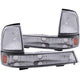 ANZO 1998-2000 Ford Ranger Euro Parking Lights Chrome w/ Amber Reflector - Burkken Auto Parts
