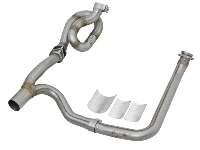 aFe POWER Twisted Steel Y-Pipe w/ Loop Relocation Pipe 12-18 Jeep Wrangler (JK) V6 3.6L - Burkken Auto Parts