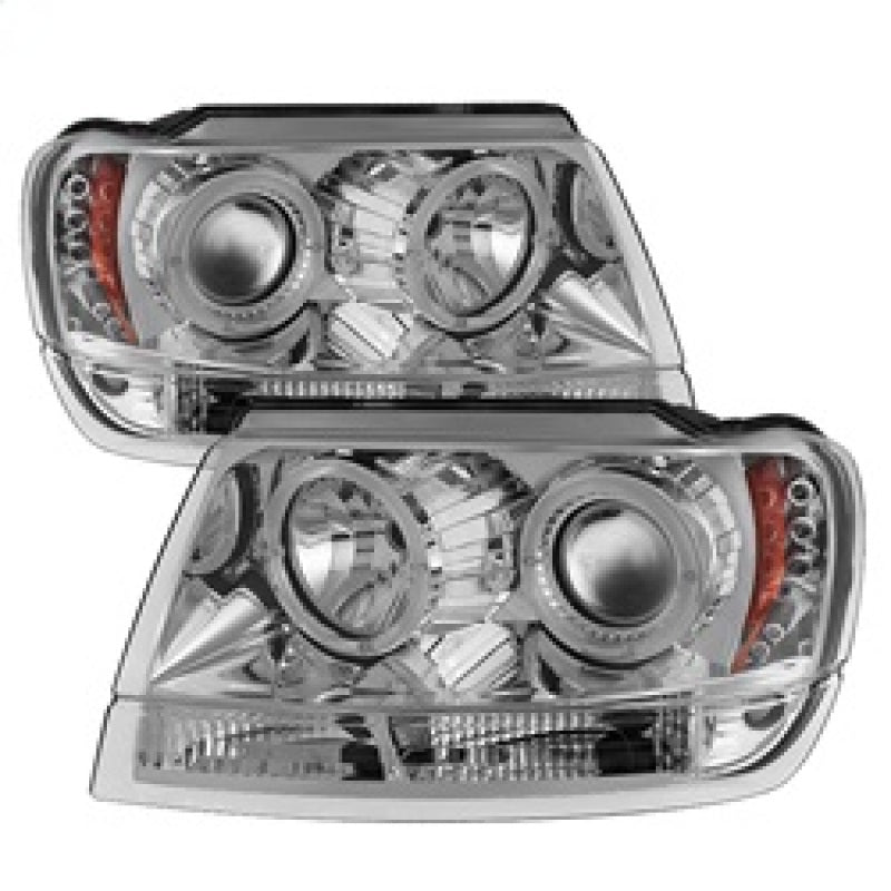 Spyder Jeep Grand Cherokee 99-04 Projector Headlights LED Halo LED Chrm - PRO-YD-JGC99-HL-C - Burkken Auto Parts