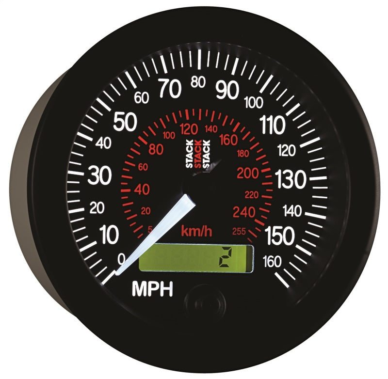 Autometer Stack Instruments 88MM 0-160 MPH / 260 KM/H Programmable Speedometer - Black - Burkken Auto Parts