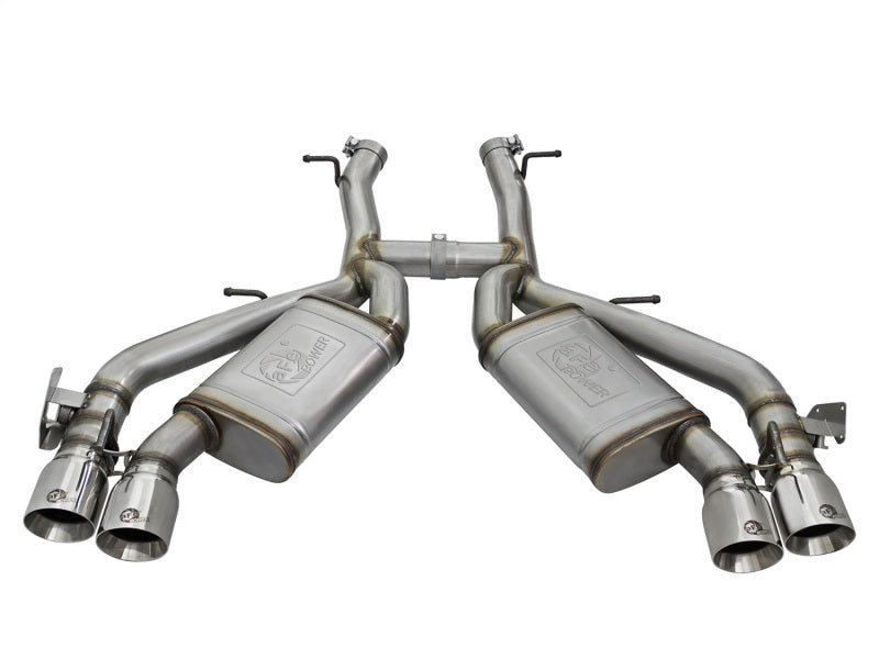 aFe MACHForce XP 3in 304 SS Axle-Back Dual Exhaust (NPP) w/ Polished Tips 16-17 Camaro SS V8-6.2L - Burkken Auto Parts