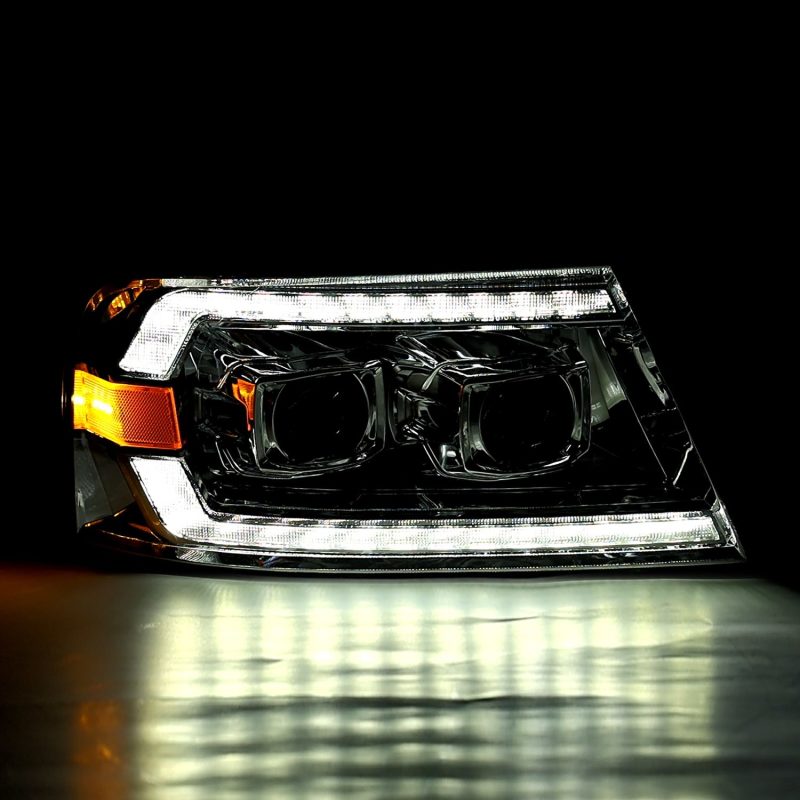 AlphaRex 04-08 Ford F150 PRO-Series Projector Headlights Black w/ Sequential Signal and DRL - Burkken Auto Parts