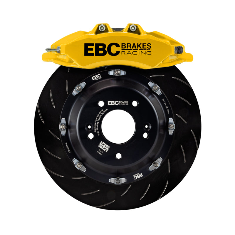 EBC Racing 17-21 Honda Civic Type-R (FK8) Yellow Apollo-6 Calipers 380mm Rotors Front Big Brake Kit - Burkken Auto Parts