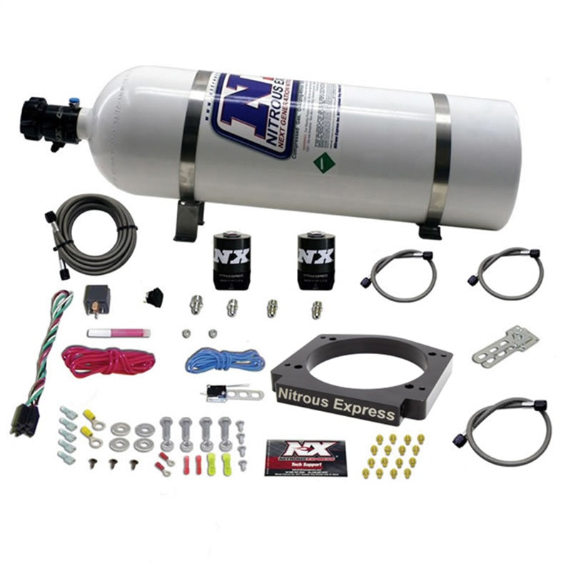 Nitrous Express GM LS 112mm Adapter Plate Kit (100-400HP) w/ 15LB Bottle - Burkken Auto Parts