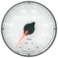 Autometer Spek-Pro 2 1/16in 30KPSI Stepper Motor W/Peak & Warn White/Black Rail Pressure Gauge - Burkken Auto Parts