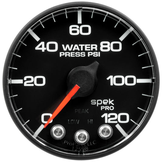 Autometer Spek-Pro Gauge Water Press 2 1/16in 120psi Stepper Motor W/ Peak & Warn - Burkken Auto Parts
