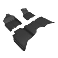 3D MAXpider 19-24 Dodge RAM 2500 Crew Cab Kagu 1st and 2nd Row Floormat - Black - Burkken Auto Parts