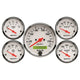 Autometer Arctic White 5 Pc Kit Box w/ Elec KMH Speedo, Elec Oil Press, Water Temp, Volt, Fuel Level - Burkken Auto Parts