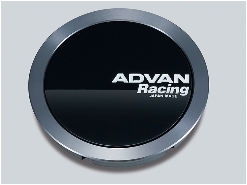 Advan 73mm Flat Centercap - Gloss Black/Hyper Ring+White Letters - Burkken Auto Parts