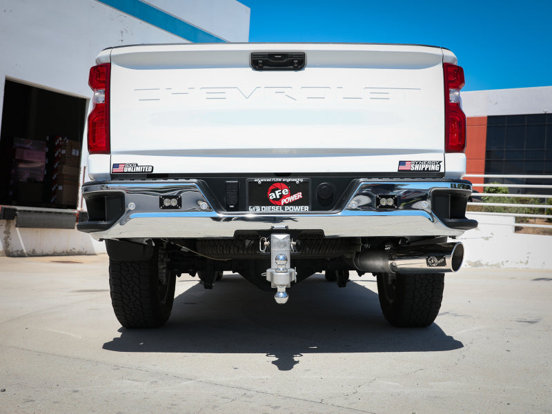 aFe Large Bore-HD 5 IN 409 SS DPF-Back Exhaust System w/Polished Tip 20-23 GM Truck V8-6.6L - Burkken Auto Parts