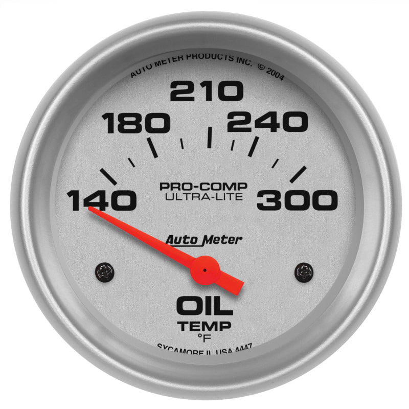 Autometer Ultra-Lite 66.7mm Short Sweep Electronic 140-300 Degree Oil Temperature Gauge - Burkken Auto Parts