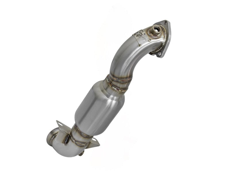 aFe 09-13 MINI Cooper S (R56) L4 1.6L (t) Twisted Steel Down Pipe 2-1/2in 304 Stainless Steel w/ Cat - Burkken Auto Parts