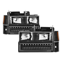 xTune 92-94 Blazer Full Size Corner/LED Bumper Headlights Black HD-JH-CCK88-LED-AM-BK-SET - Burkken Auto Parts