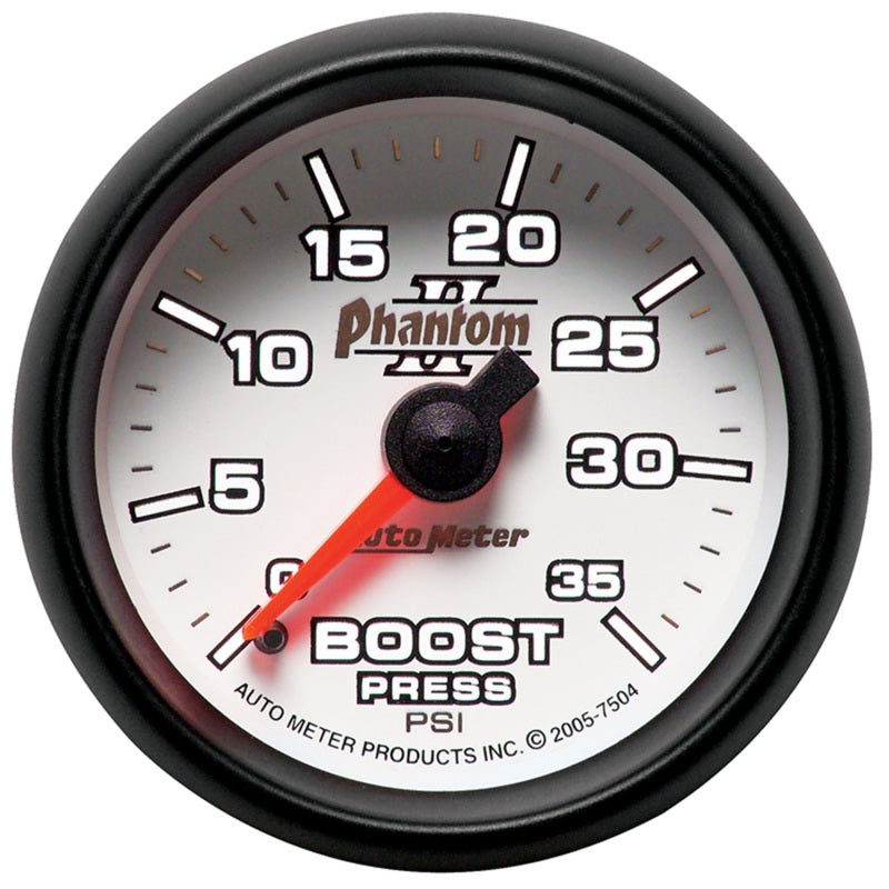 Autometer Phantom II 52.4mm Mechanical 0-35 PSI Boost Gauge - Burkken Auto Parts