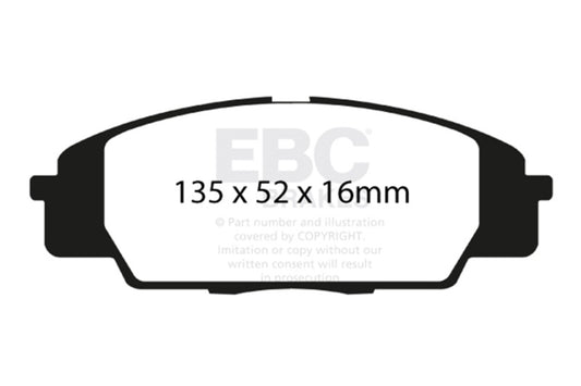 EBC 07-11 Acura CSX (Canada) 2.0 Type S Redstuff Front Brake Pads - Burkken Auto Parts