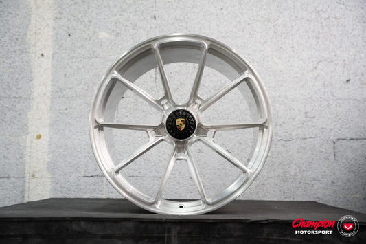 Vossen X Champion RS92 20X9.5 / ET38 / Brushed Gloss Clear Wheel / Centerlock / 911 Turbo 992 Front