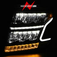 ANZO 15-20 Chevy Tahoe/Suburban LED Light Bar Style Headlights Black w/Sequential w/DRL w/Amber - Burkken Auto Parts