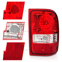 ANZO 2001-2011 Ford Ranger Taillights w/ Red/Clear Lens (OE Replacement) Pair - Burkken Auto Parts