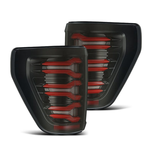 AlphaRex 21-22 Ford F-150 LUXX LED Taillights Black/Red - Burkken Auto Parts