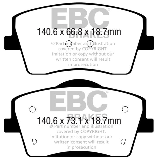 EBC 2018+ Volvo XC40 T4 Greenstuff Front Brake Pads - Burkken Auto Parts