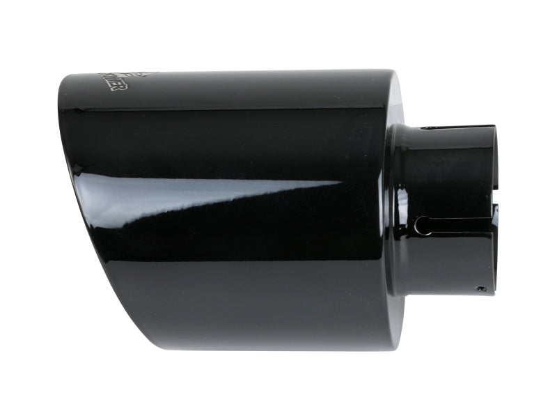 aFe Takeda 409 SS Clamp-On Exhaust Tip 2.5in. Inlet / 4.5in. Outlet / 7in. L - Black - Burkken Auto Parts