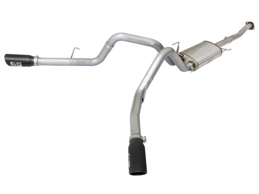 aFe MACHForce XP Exhaust 3in SS Dual Side Exit CB w/ Black Tips 15 Ford F150 Ecoboost V6-2.7L/3.5L - Burkken Auto Parts