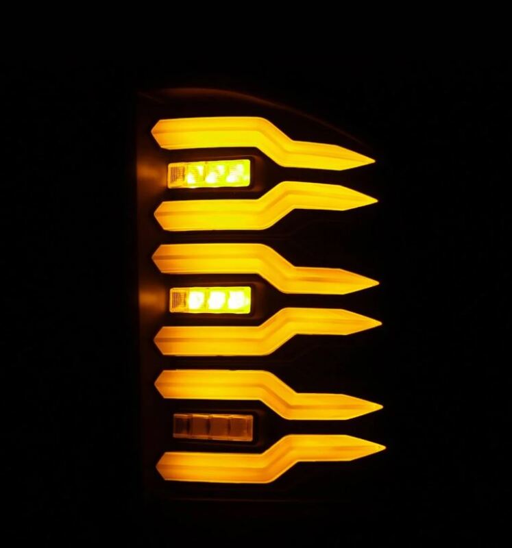 AlphaRex 07-14 Chevrolet Silverado 1500/2500HD/3500HD Luxx-Series LED Tail Lights Blk w/Smoked Lens - Burkken Auto Parts