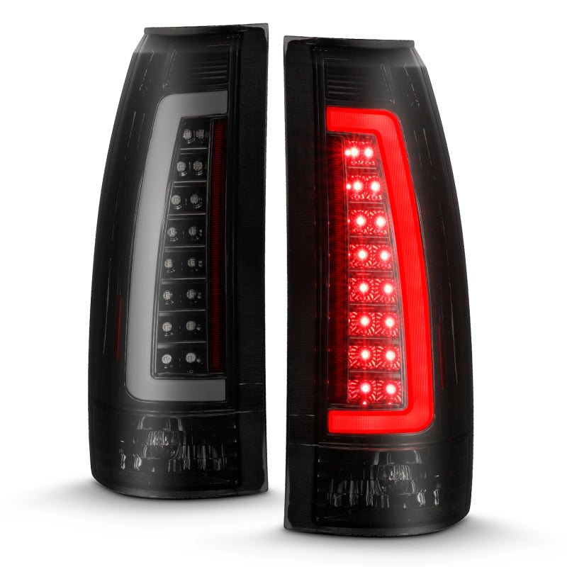 ANZO 1999-2000 Cadillac Escalade LED Taillights Black Housing Smoke Lens Pair - Burkken Auto Parts