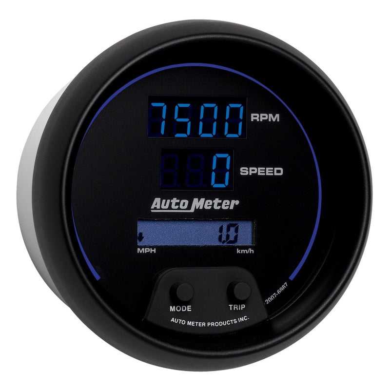 Autometer 85.7mm Black Digital 8000rpm/160mph or 260kmph Electric Tachometer/Speedometer Combo - Burkken Auto Parts