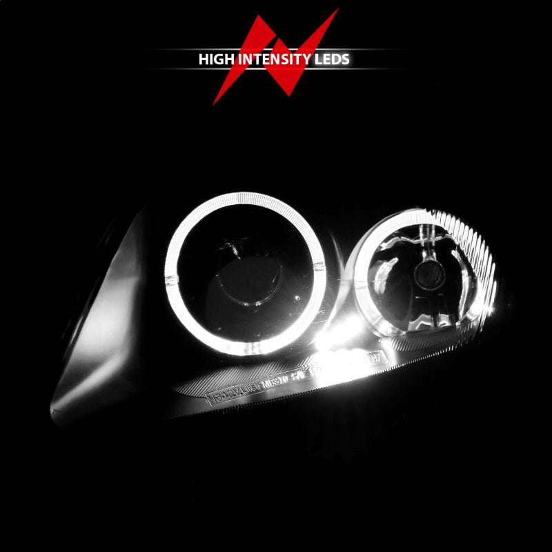 ANZO 2000-2005 Mitsubishi Eclipse Projector Headlights w/ Halo Black - Burkken Auto Parts