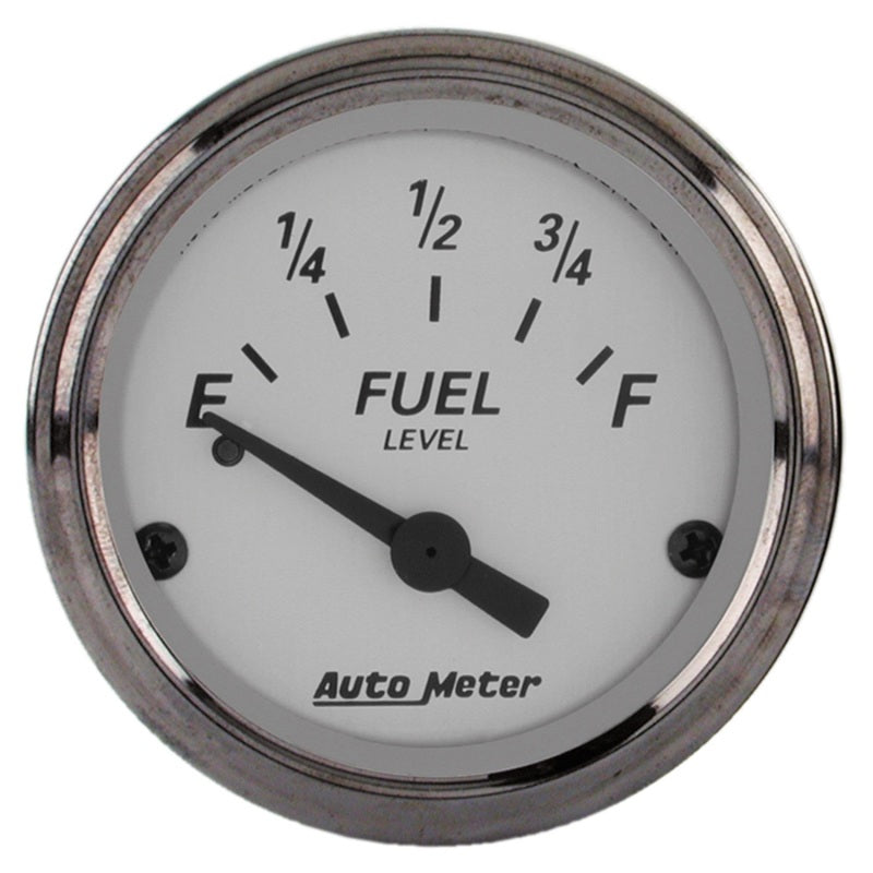 AutoMeter Gauge Fuel Level 2-1/16in. 0 Ohm(e) to 90 Ohm(f) Elec American Platinum - Burkken Auto Parts