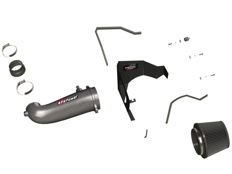 aFe POWER Magnum FORCE Carbon Fiber Stage 2 Track Series Pro Dry S CAIS - 11-18 Dodge Challenger V8 - Burkken Auto Parts