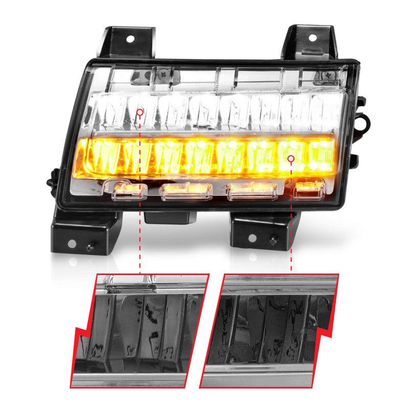 ANZO 2018-2021 Jeep Wrangler LED Side Markers Chrome Housing Clear Lens w/ Sequential Signal - Burkken Auto Parts