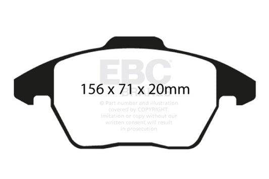EBC 06-13 Audi A3 2.0 Turbo (Girling rear caliper) Redstuff Front Brake Pads - Burkken Auto Parts