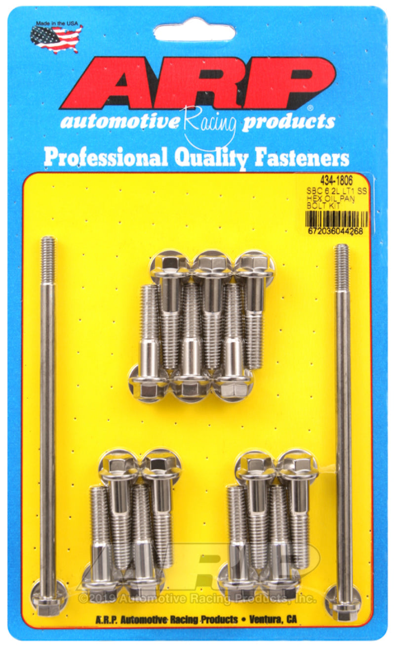 ARP Chevy LT1 6.2L Oil Pan Hex Stainless Steel Bolt Kit - Burkken Auto Parts
