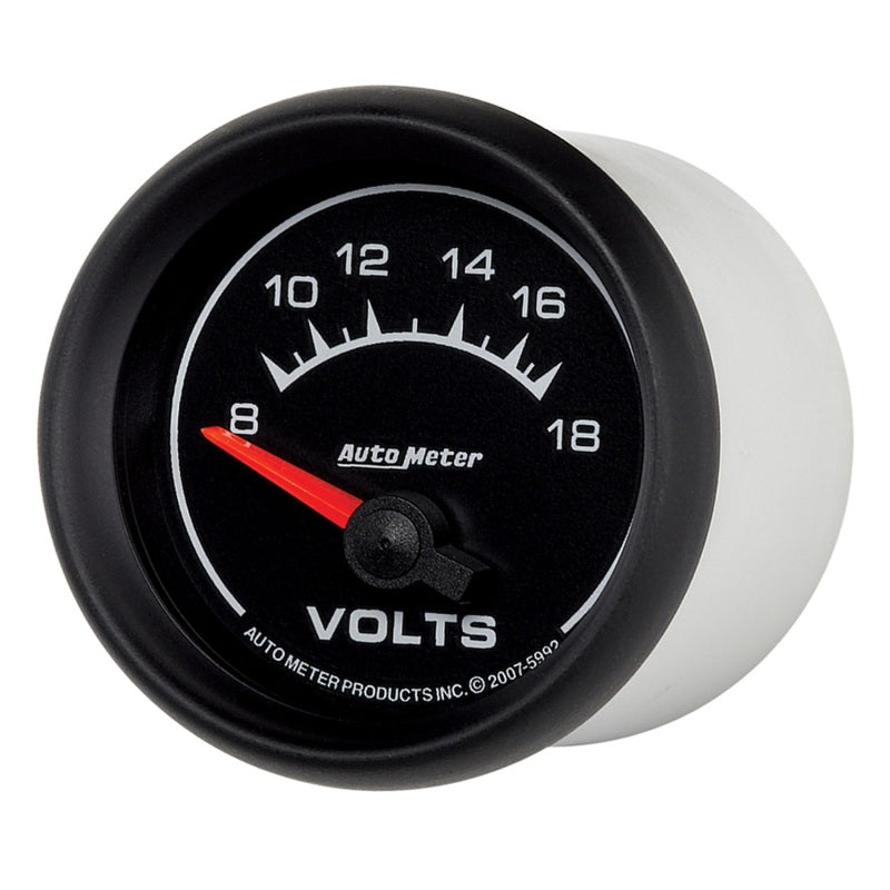 Autometer Euro-Style 2-1/16in 8-18V Short Sweep Electronic Voltmeter Gauge - Burkken Auto Parts