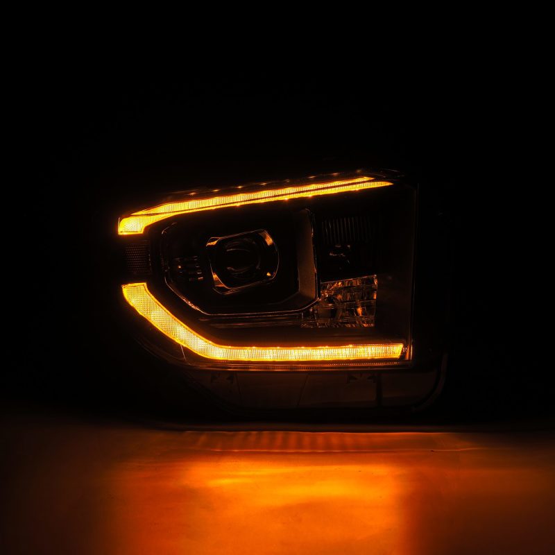 AlphaRex 14-21 Toyota Tundra LUXX-Series LED Proj Headlights Blk w/Actv Light & Seq. Sig + DRL - Burkken Auto Parts